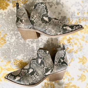 Snakeskin Short Booties